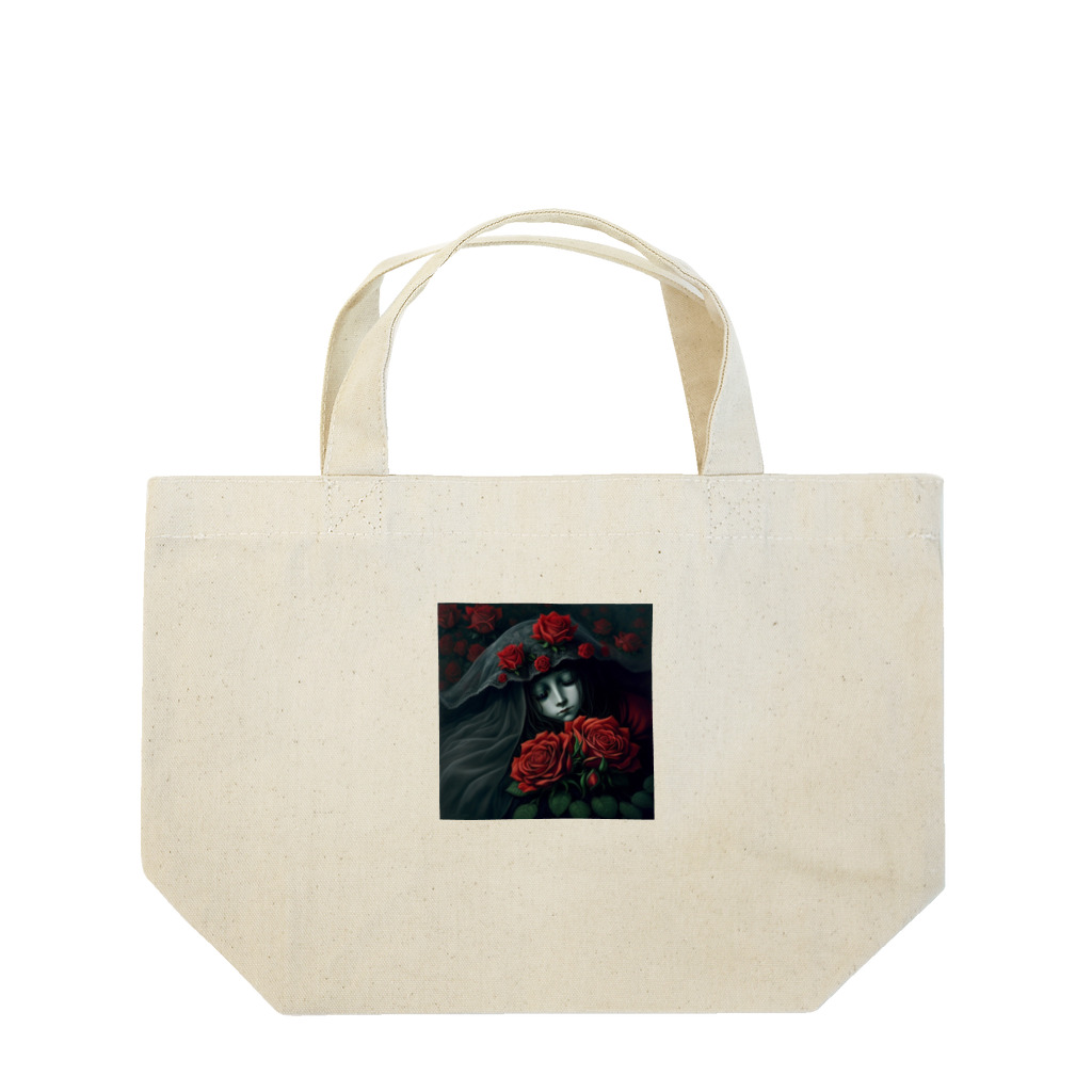 LunaNocturneの赤い薔薇の休息 Lunch Tote Bag