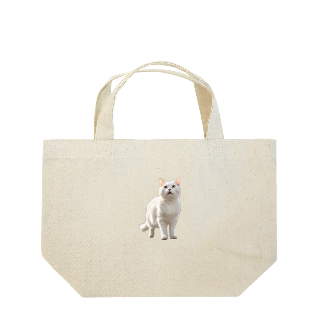 kiryu-mai創造設計の白猫ちゃん Lunch Tote Bag