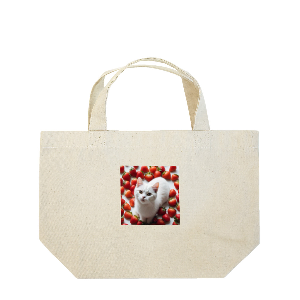 kiryu-mai創造設計のいちごねこ・スクエア Lunch Tote Bag