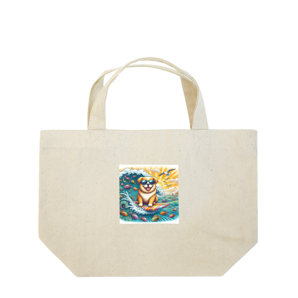 Mizのゆるハウスのサーフィンワンコ Lunch Tote Bag