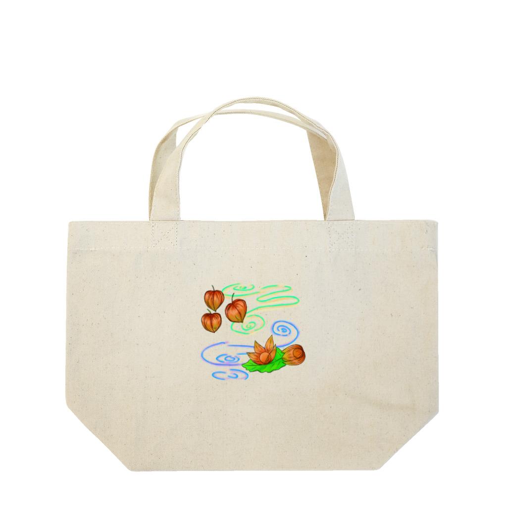 Lily bird（リリーバード）のホオズキ 水紋背景（和柄） Lunch Tote Bag