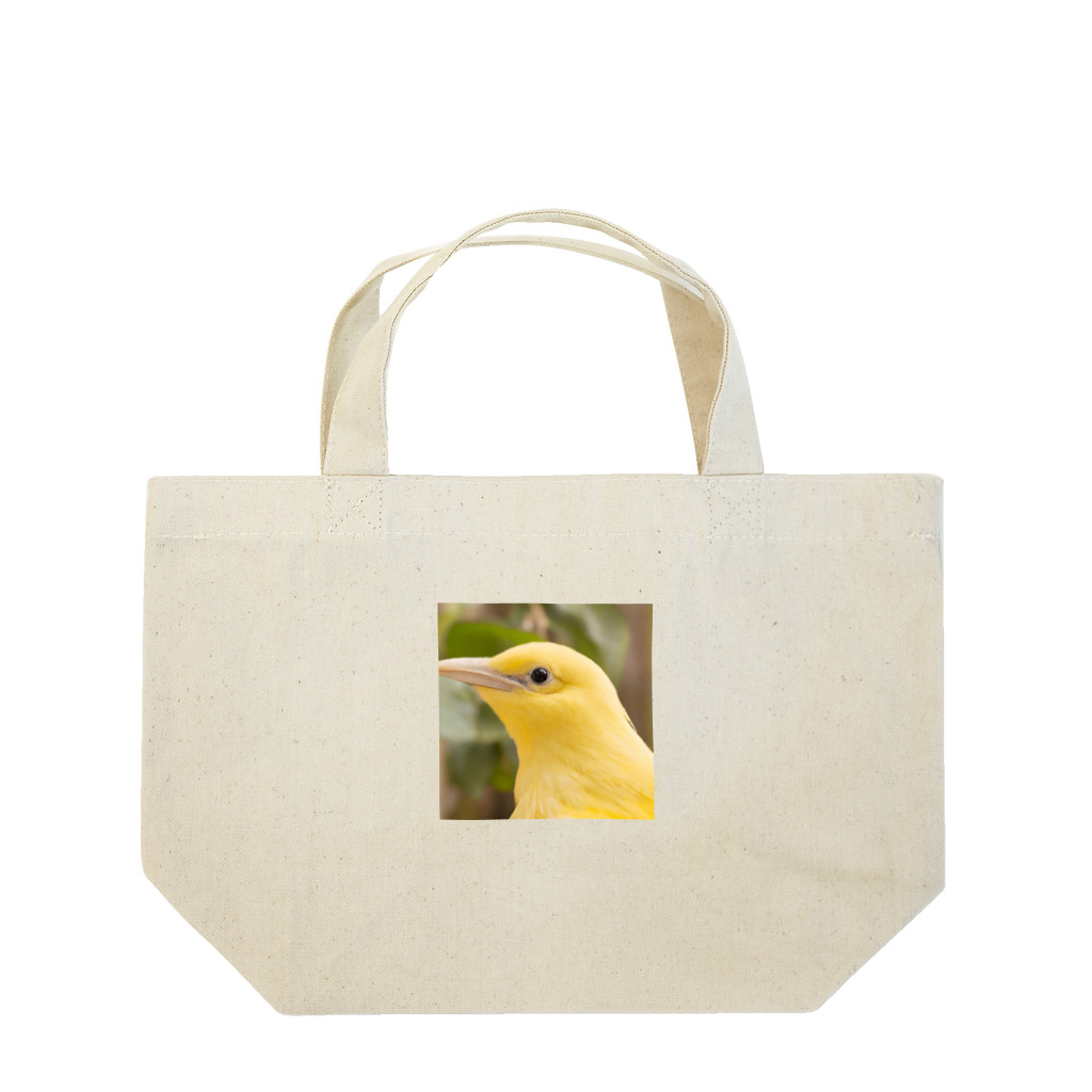 Happy Bird の黄色い鳥の横顔 ランチトートバッグ