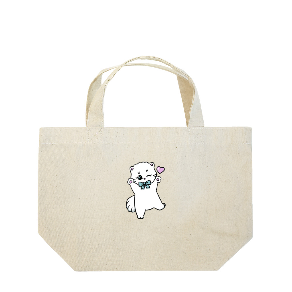 お砂糖と白い猫　creamy catのらぶりーメルちゃん Lunch Tote Bag