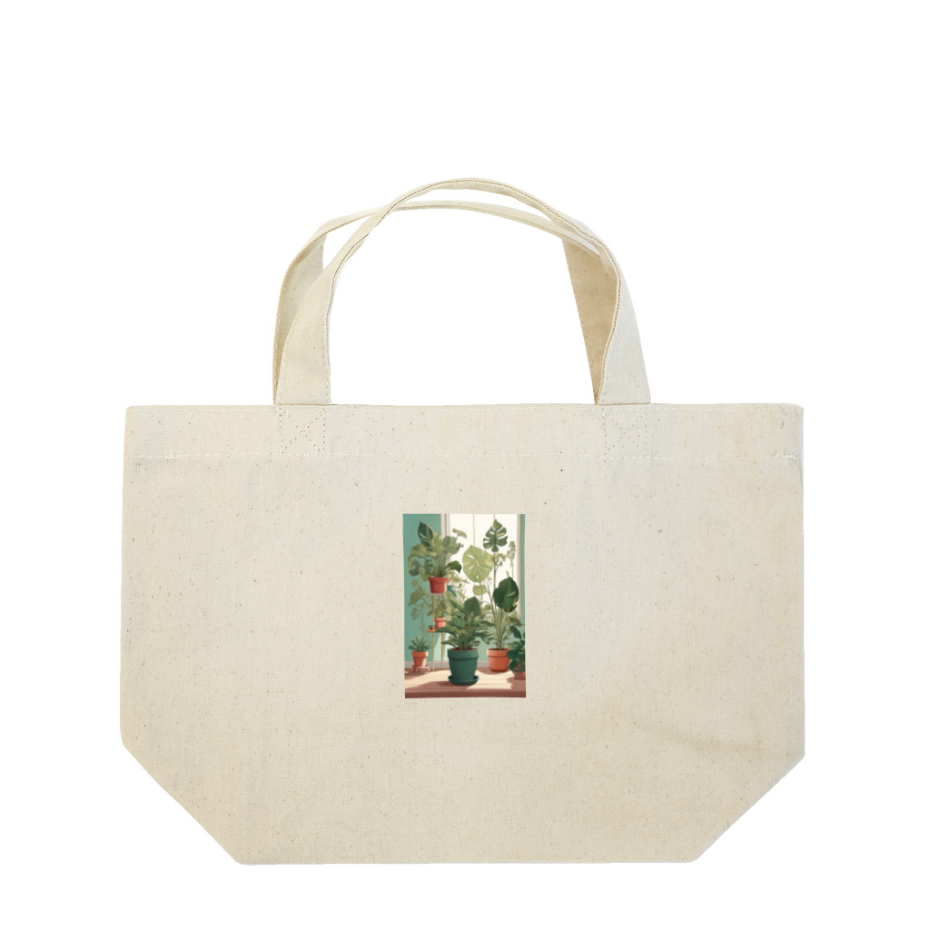 kamako-0608の観葉植物のイラスト ランチトートバッグ
