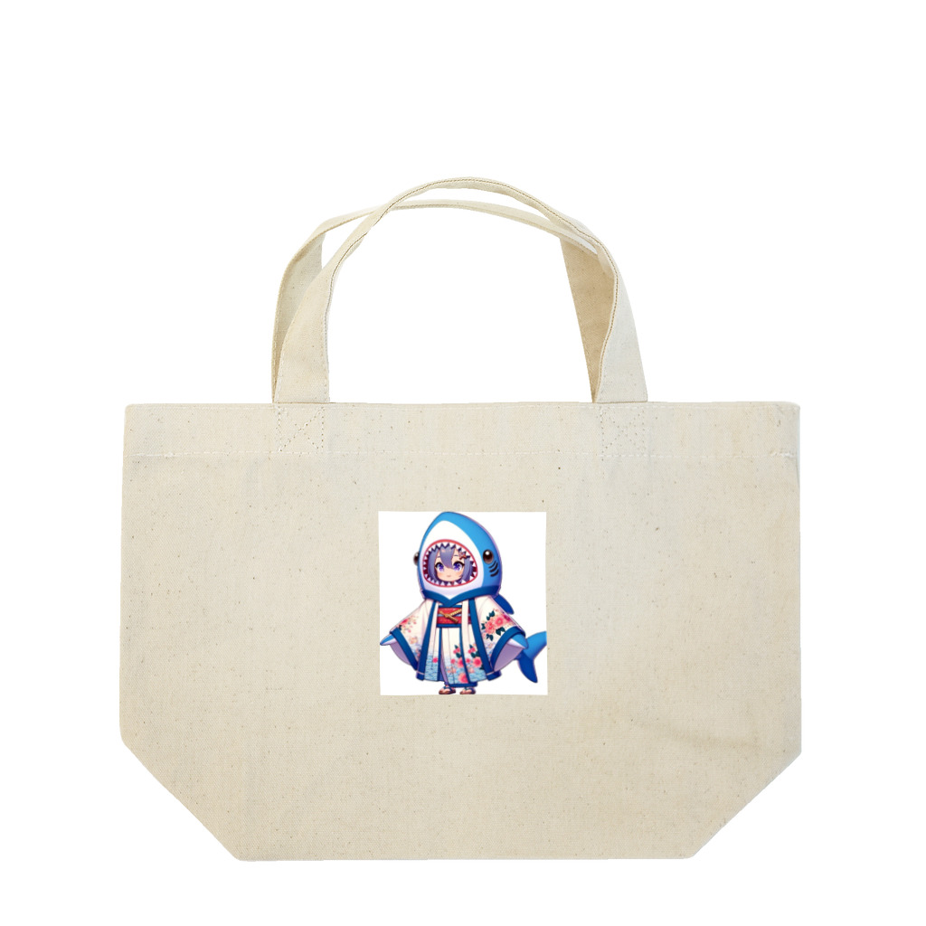 WING_0101の和風サメちゃんグッズ Lunch Tote Bag