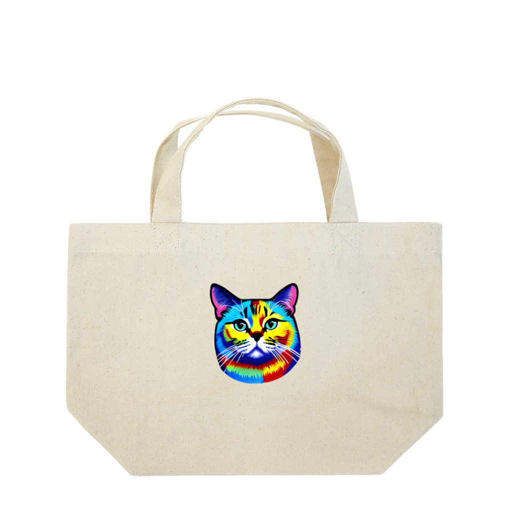 ソヒのショップの虹色猫 Lunch Tote Bag