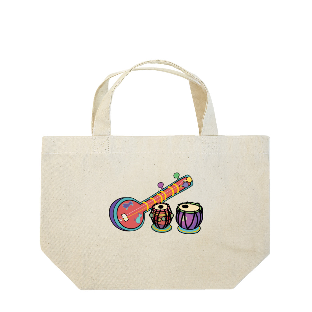 yamame1000ninのカラフルシタールタブラ Lunch Tote Bag