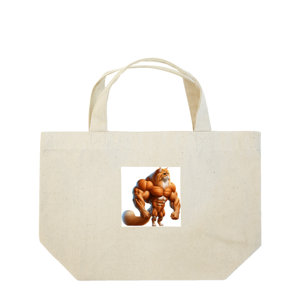 マッスルアニマルのねこマッチョ Lunch Tote Bag