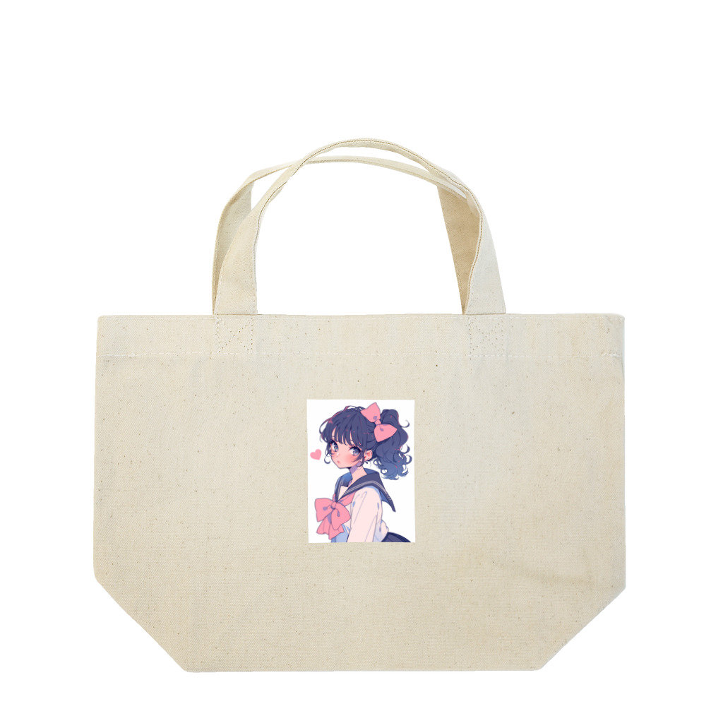 AQUAMETAVERSEのキュートな大きなリボン　BLUE PLUM  691 Lunch Tote Bag