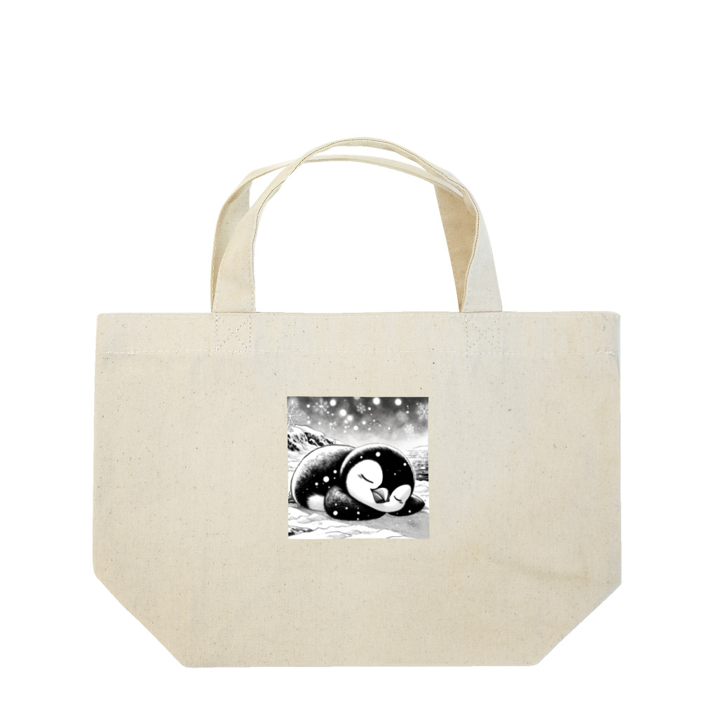 ziru_ziruの寝てるペンギン。 Lunch Tote Bag