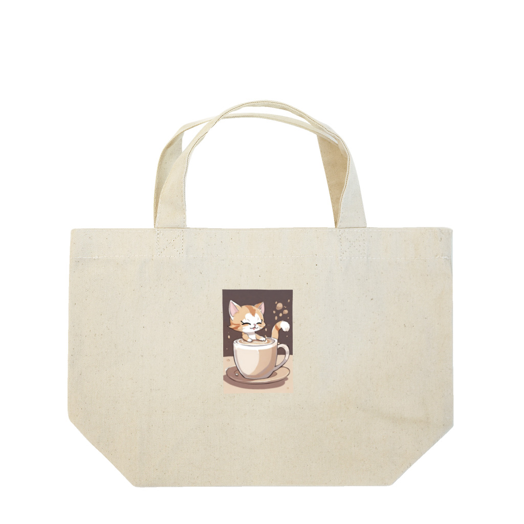 カプチーノ猫🐱ののほほんカプチーノ猫🐱 ランチトートバッグ