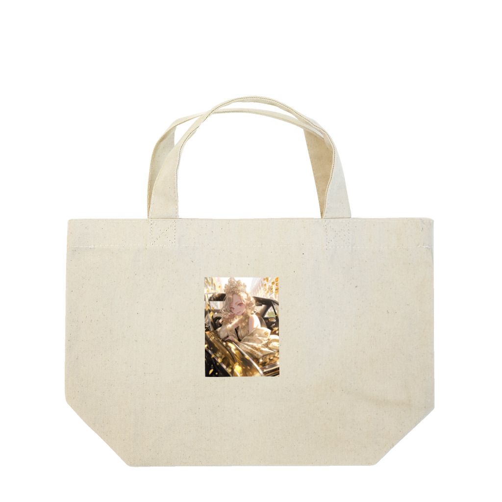 AQUAMETAVERSEのゴールドオープンカー sanae 2074 Lunch Tote Bag