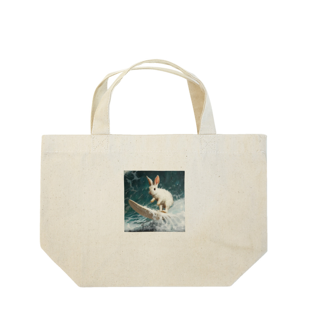 AQUAMETAVERSEのサーフィンをするウサギ Lunch Tote Bag