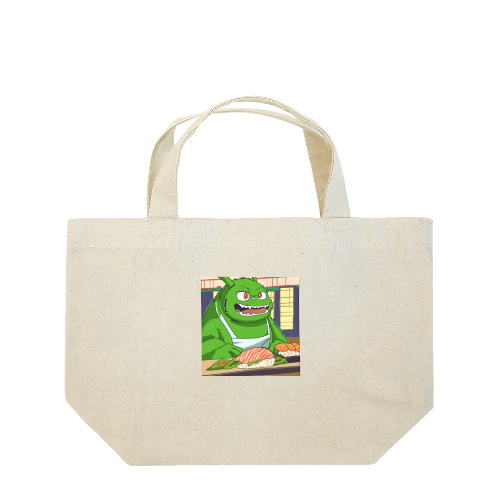 Kyun_uranaiの寿司職人を目指す緑の妖怪 Lunch Tote Bag