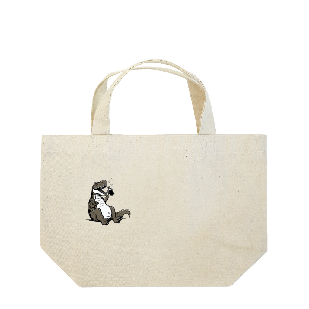 HeyHey Marketのなにかを飲んでる恐竜 Lunch Tote Bag