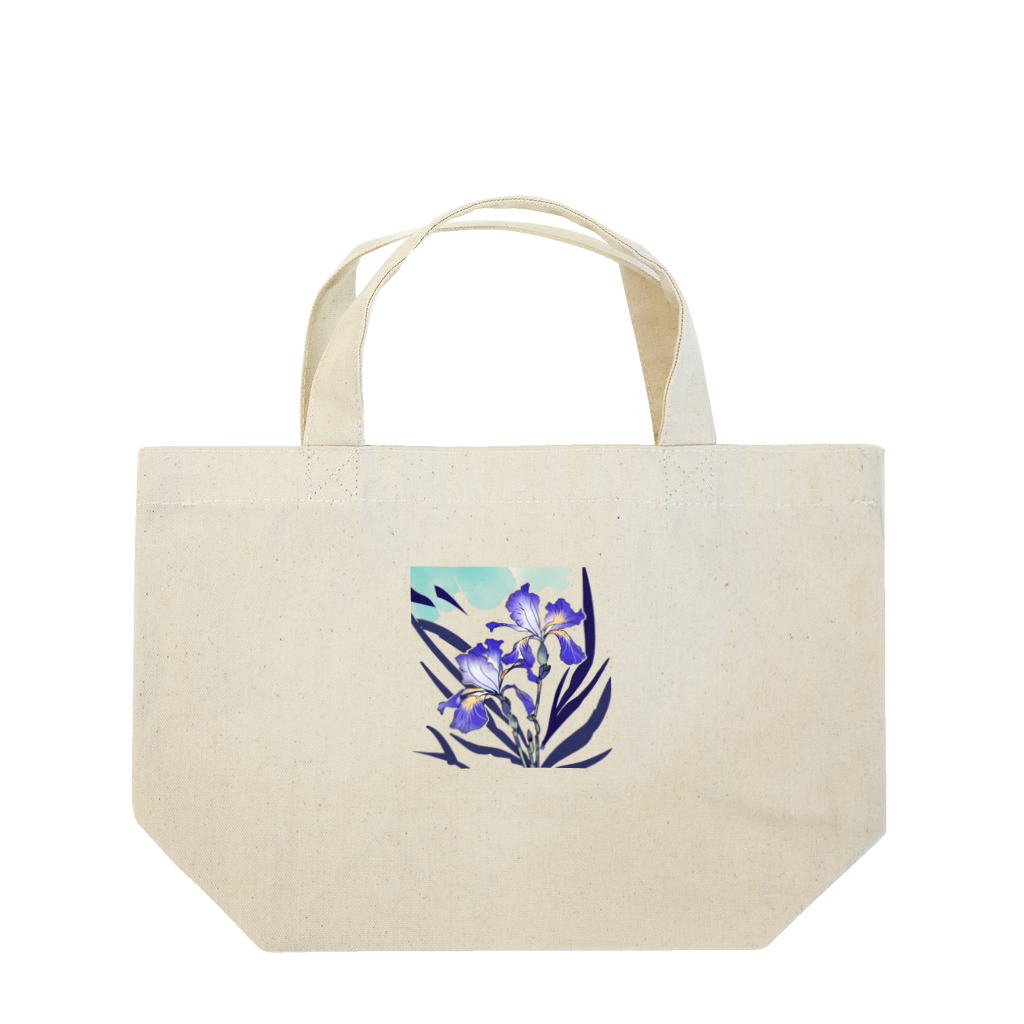 RetrowaveFlowerのRetrowaveFlower-カキツバタ- Lunch Tote Bag