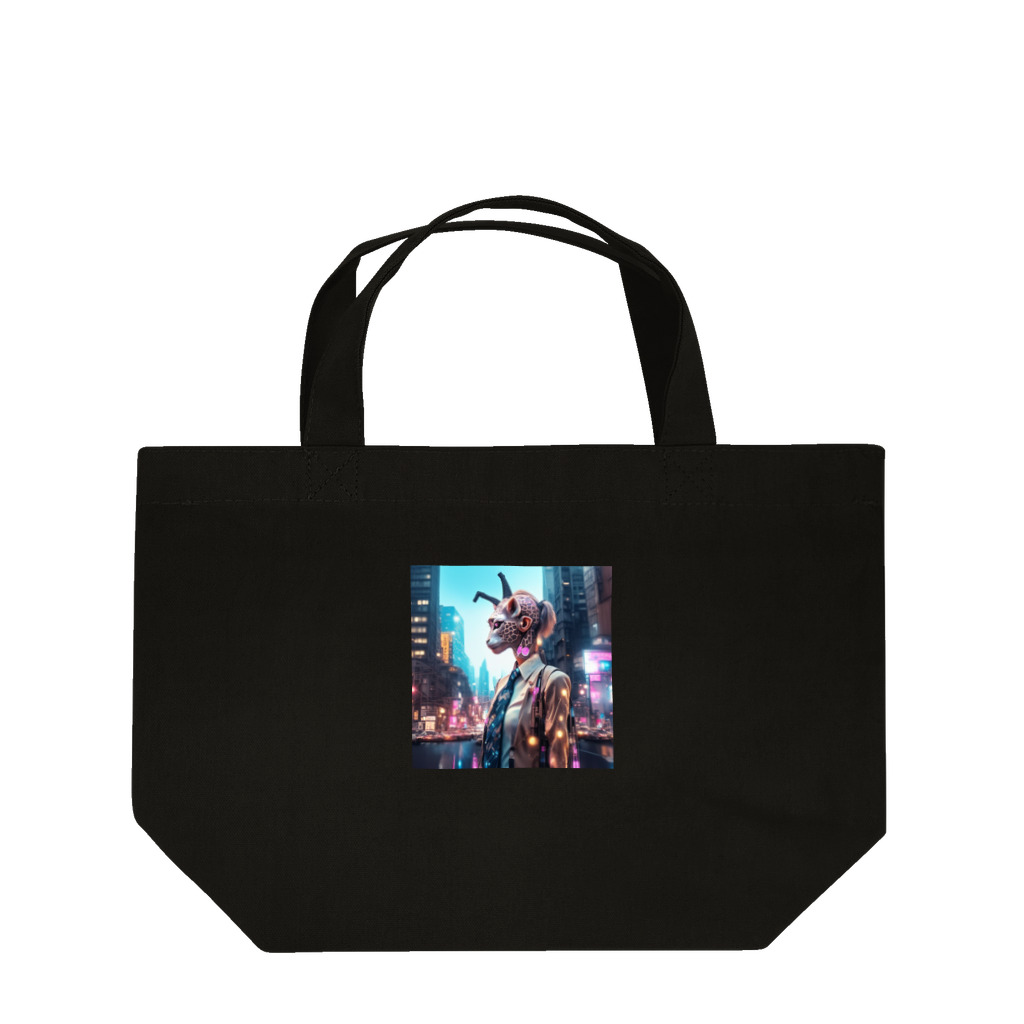 𝔔𝔘𝔒ℜℑ𝔄のCyberpunk giraffe Lunch Tote Bag