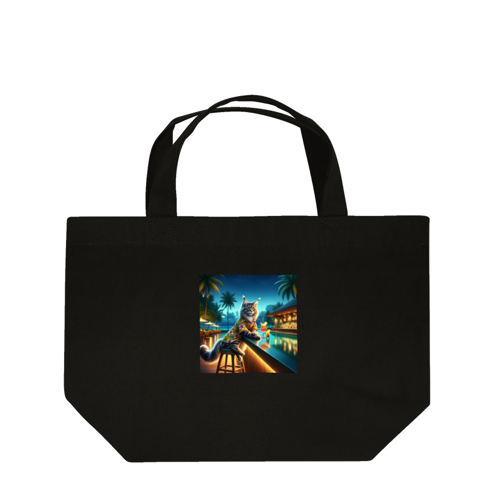 アニマル達の気分転換中のメイクーン Lunch Tote Bag