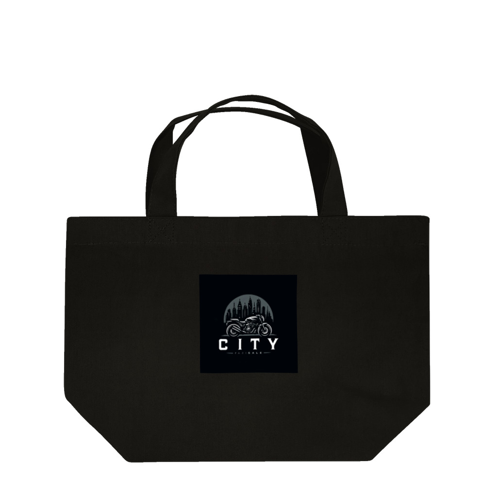 the blue seasonの都市とバイクのダークロゴデザイン Lunch Tote Bag