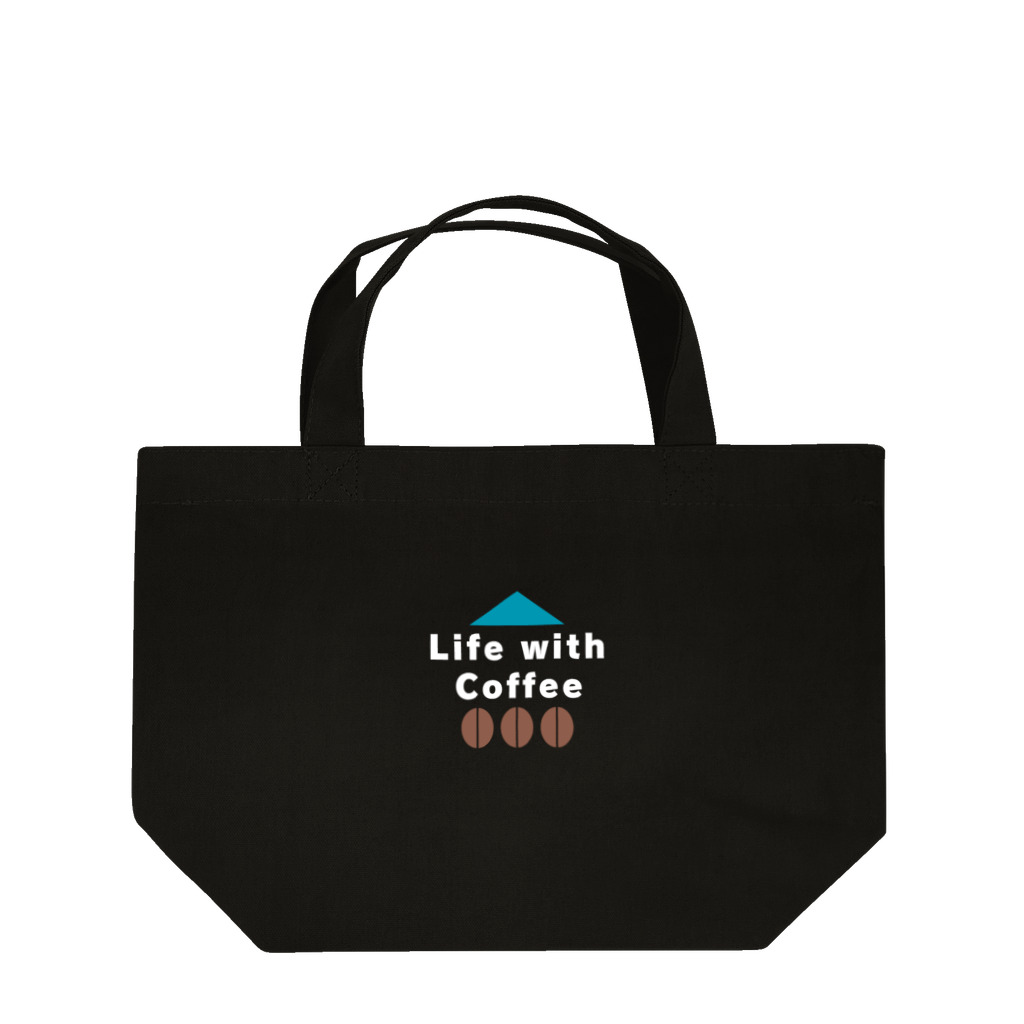 leisurely_lifeのLife with Coffee(白文字) ランチトートバッグ