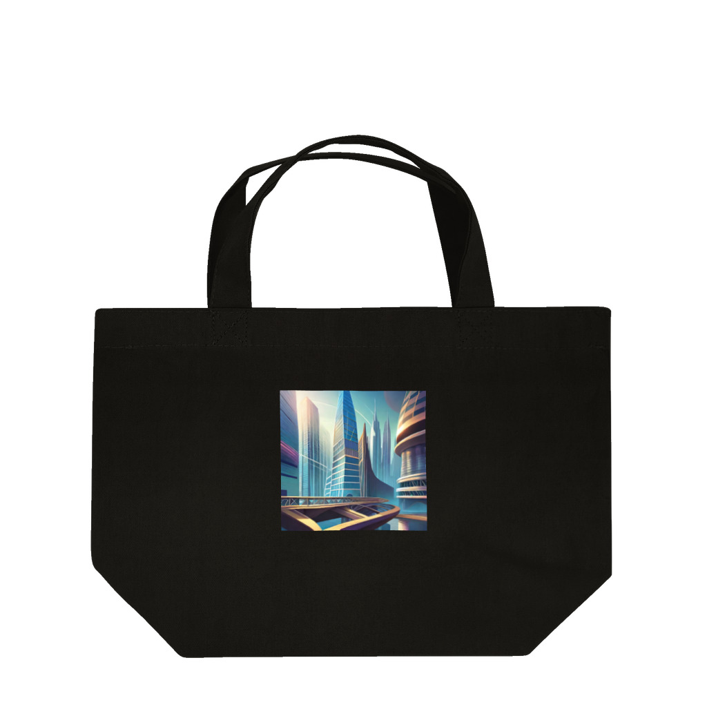 のんびりアート工房のジオメトリック都市 Lunch Tote Bag