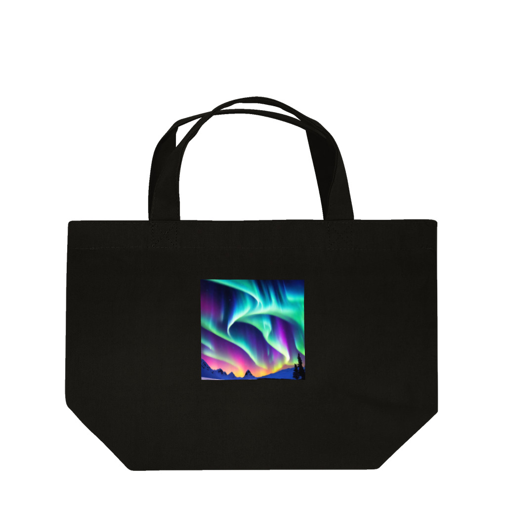 のんびりアート工房の北極のオーロラ Lunch Tote Bag