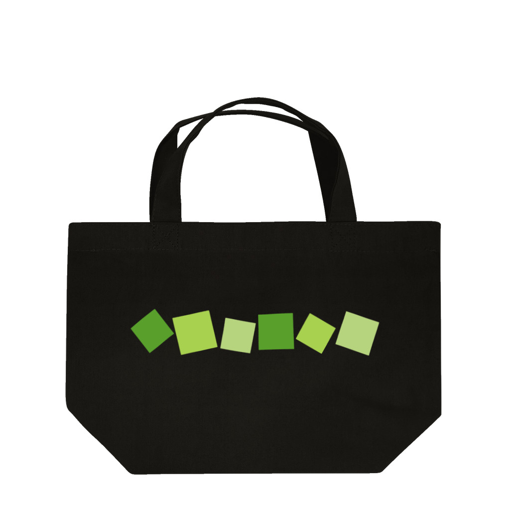 つきしょっぷの緑色の四角形 ランチトートバッグ