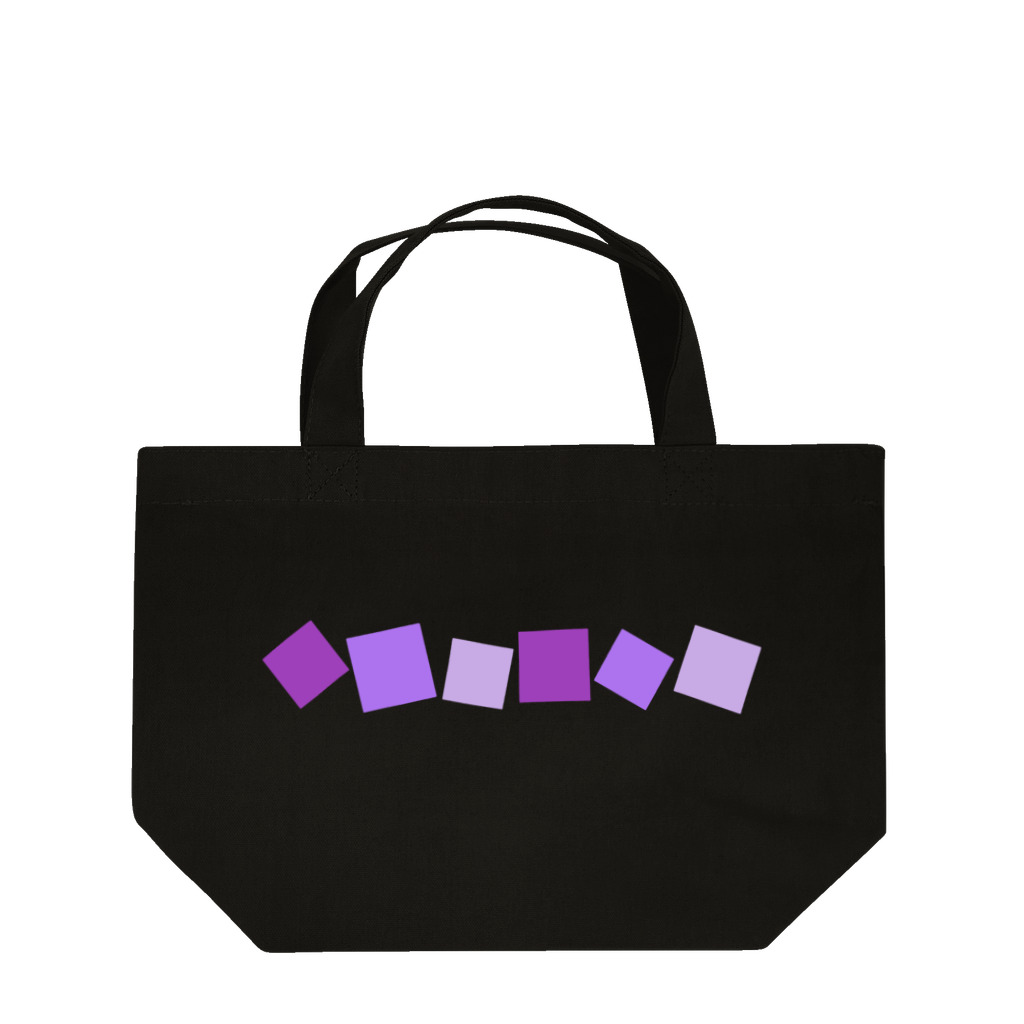 つきしょっぷの紫色の四角形 ランチトートバッグ