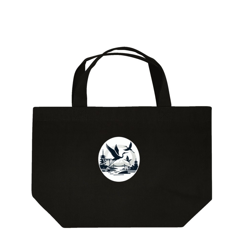 moontajの鶴と仏塔と富士～japan Lunch Tote Bag