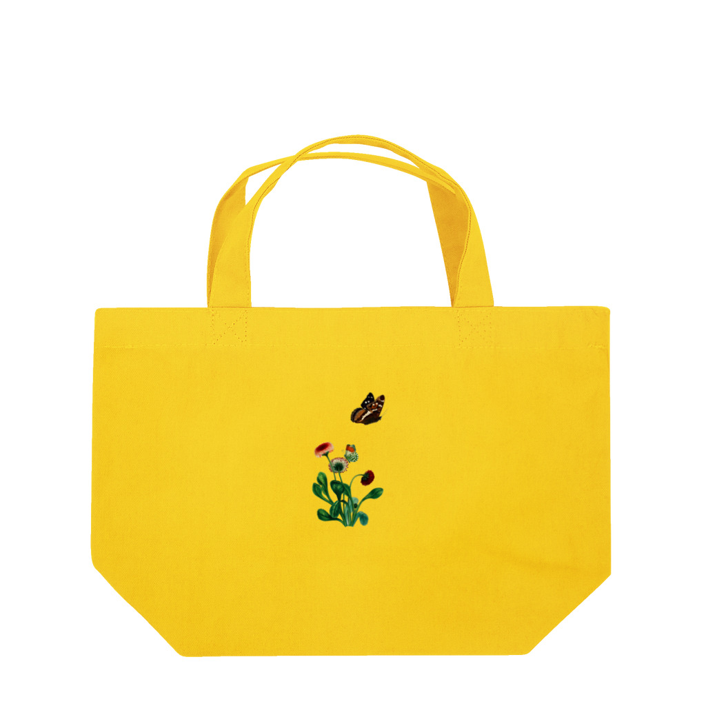 Saza-nami Antique designの花と蝶 Lunch Tote Bag