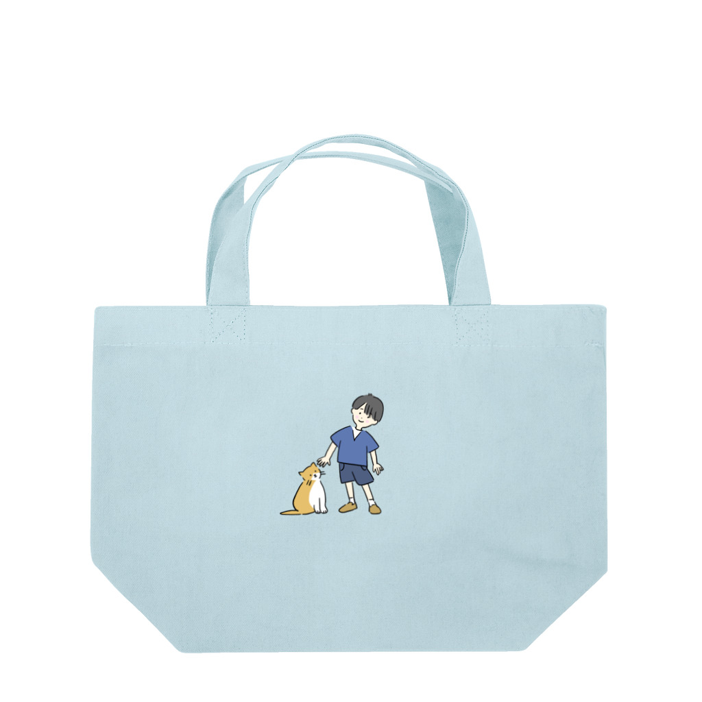 mayu_teaの男の子とねこ Lunch Tote Bag