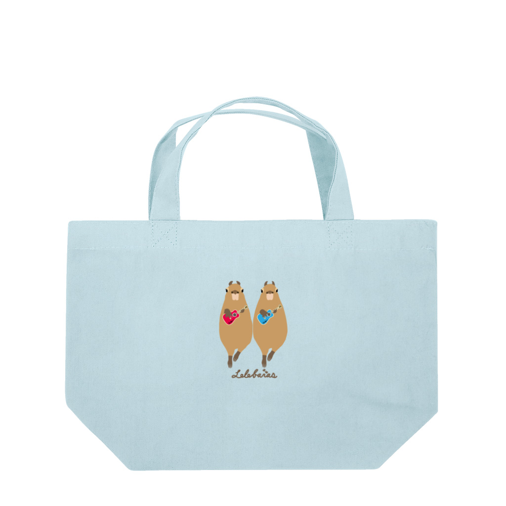 RockgenのLelebaras カピバラのウクレレ兄弟 Lunch Tote Bag