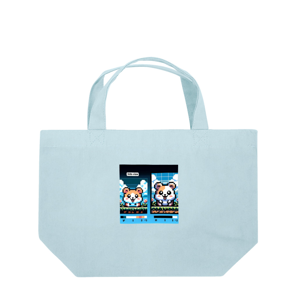 tsukino-utenaのドット絵・ハム二郎 Lunch Tote Bag