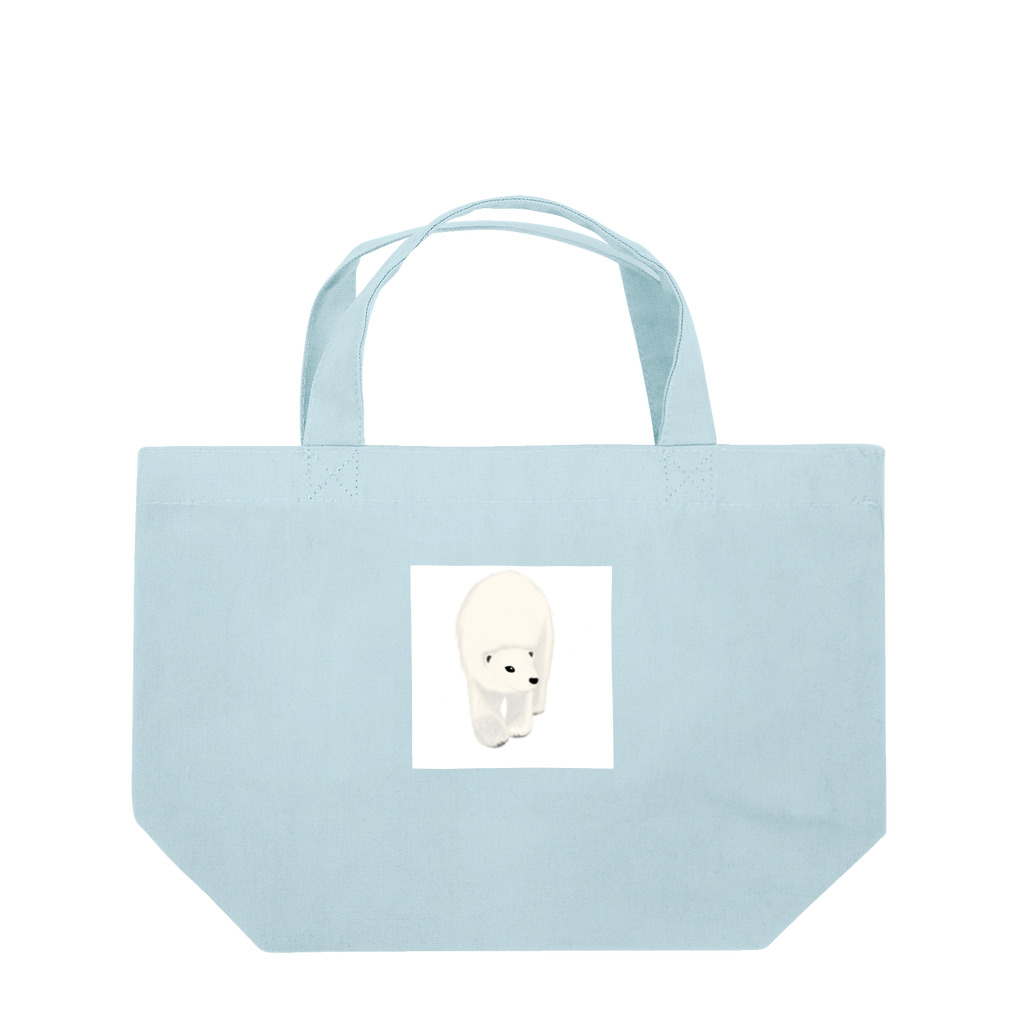 あくび猫  Yawning CatのPolite Polar Bear 礼儀正しいホッキョクグマ Lunch Tote Bag
