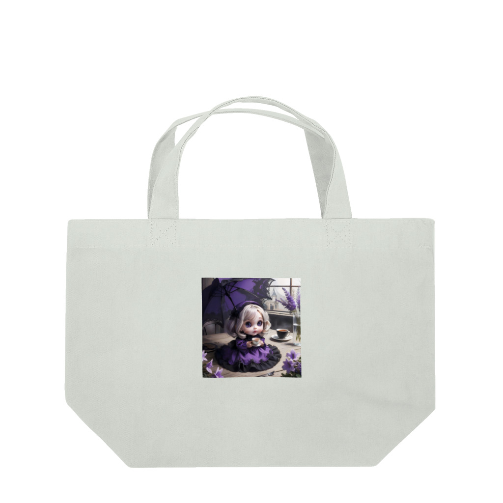【ホラー専門店】ジルショップの黒と紫のゴシックドール Lunch Tote Bag