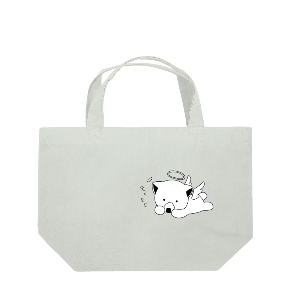 MochiMochi SHOPの白猫天使こむぎちゃん🍙 Lunch Tote Bag