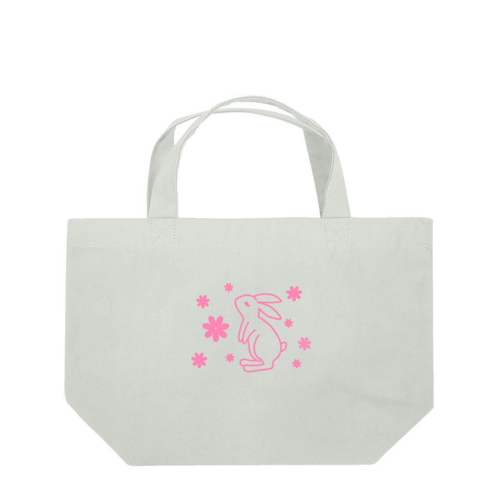 Rabbitflowerのフラワーシャワー（ワンポイント） Lunch Tote Bag