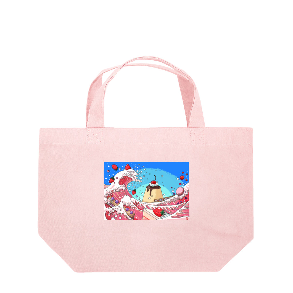 TAa工房の甘味三十六景神奈川沖浪裏もどき Lunch Tote Bag