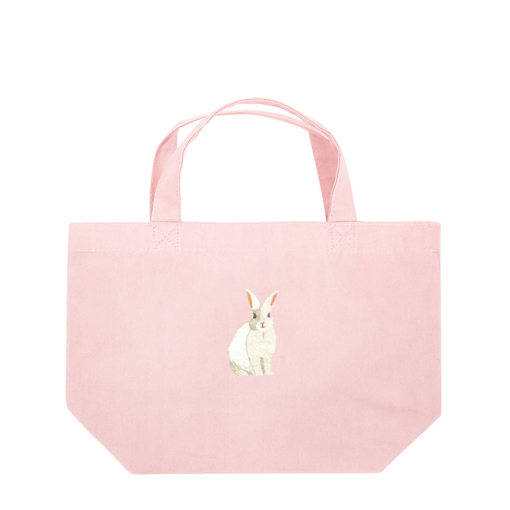 rabbit loverのフワフワうさぎ（白） Lunch Tote Bag