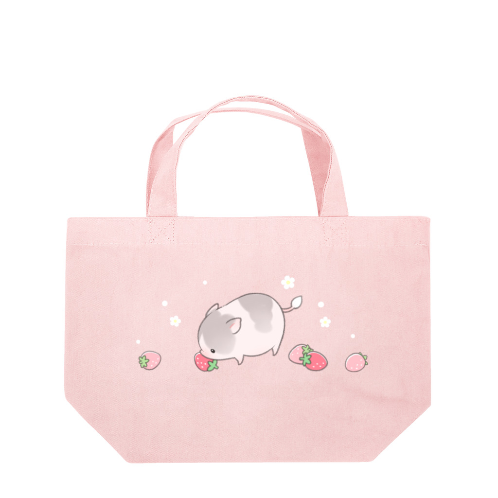 しらたまちゃんSHOPu〜🐽のイチゴとしらたまちゃん Lunch Tote Bag