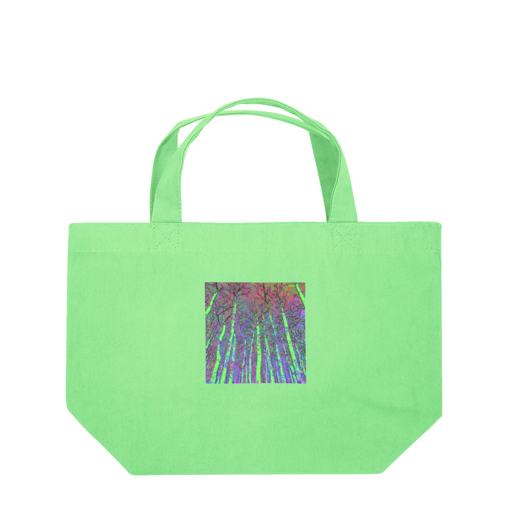 水草のサイケデリックな林 ランチトートバッグ