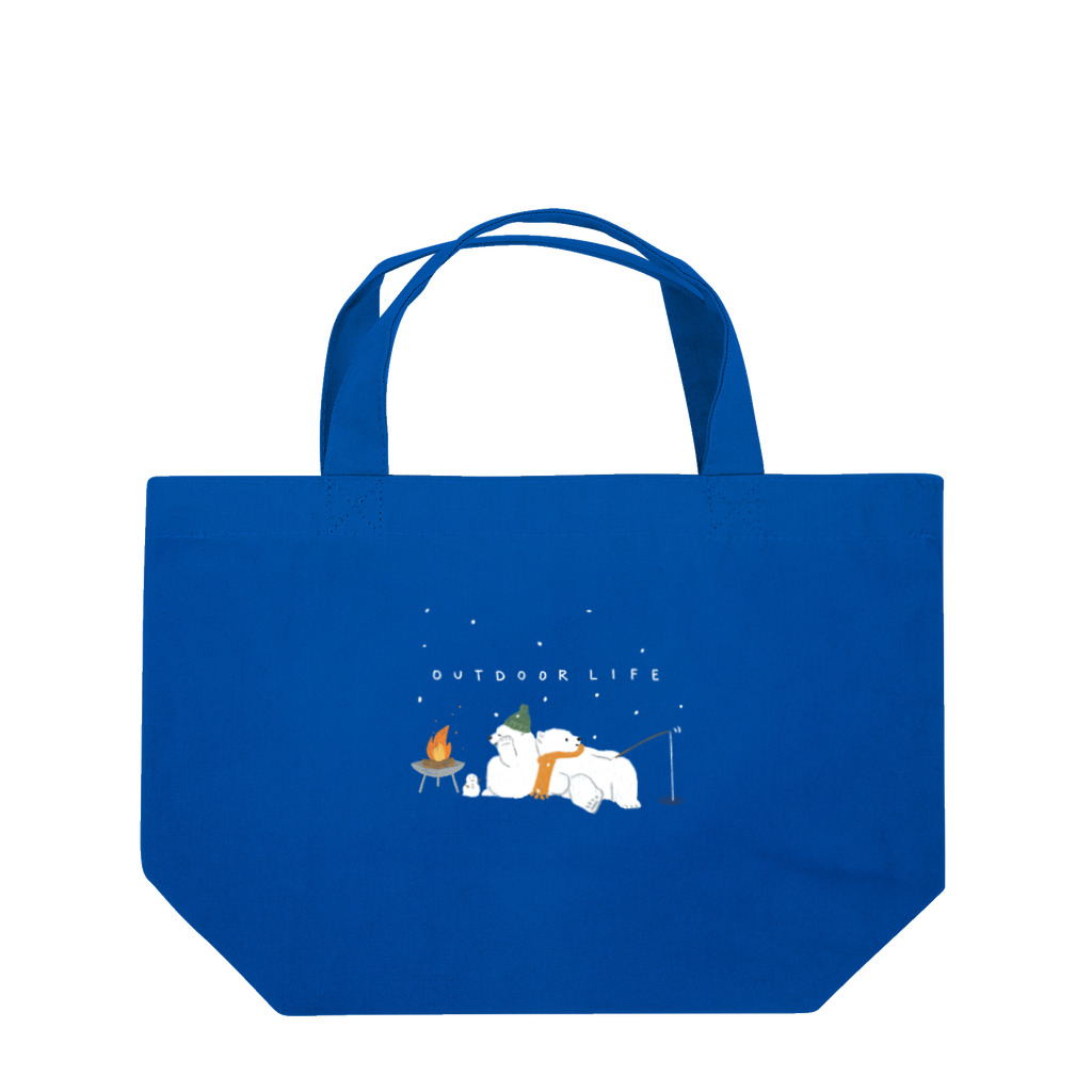 kiki25のアウトドアライフを満喫する白くま(冬) Lunch Tote Bag