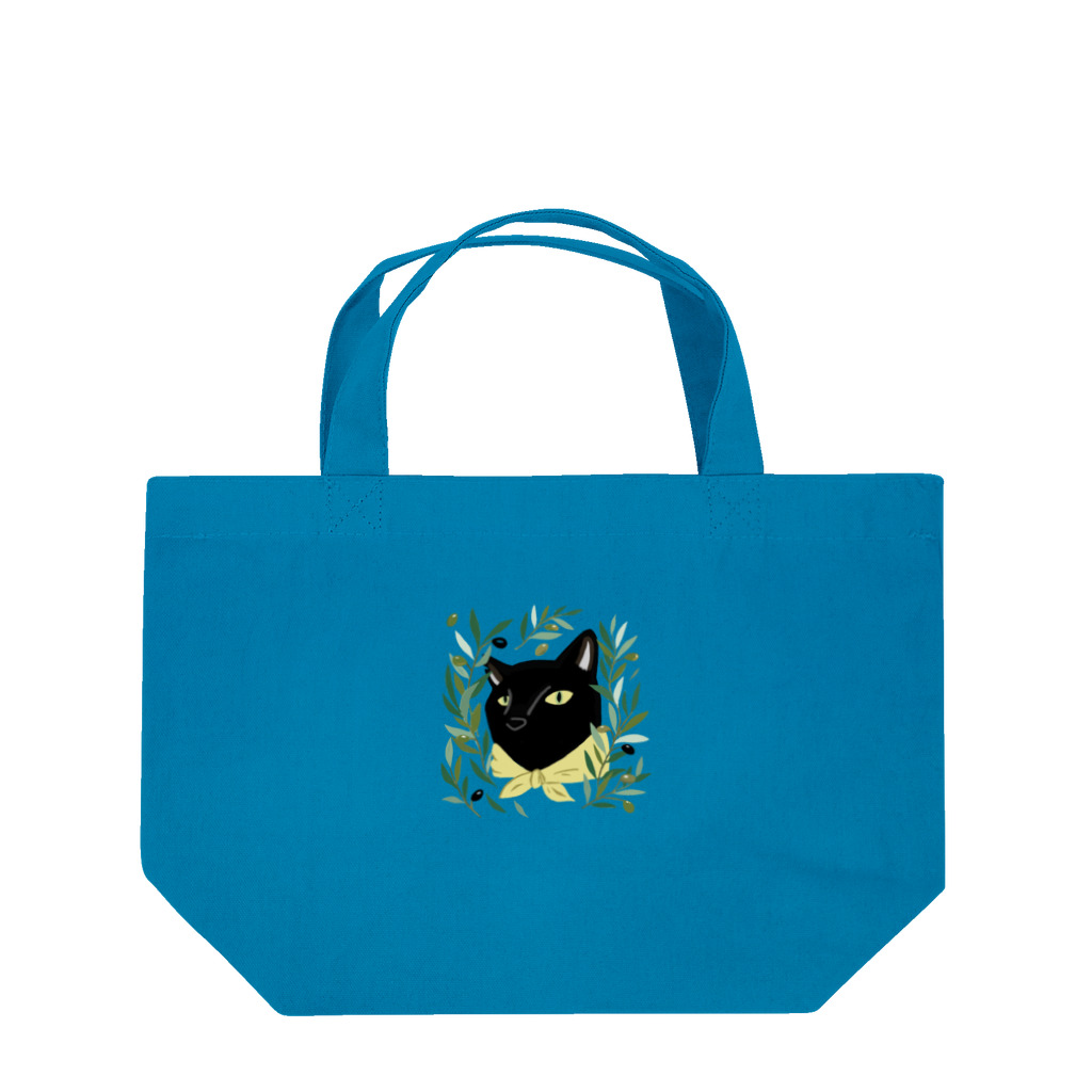 kikkutontonのオリーブ畑の黒猫ちゃん Lunch Tote Bag