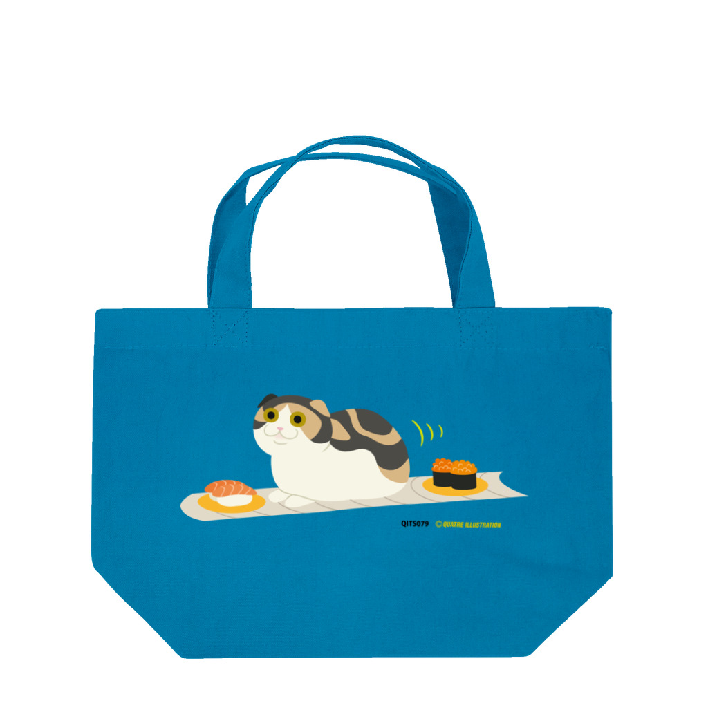 Quatre Illustrationのネコがのってみた♬ 01-S.回転寿司 Lunch Tote Bag