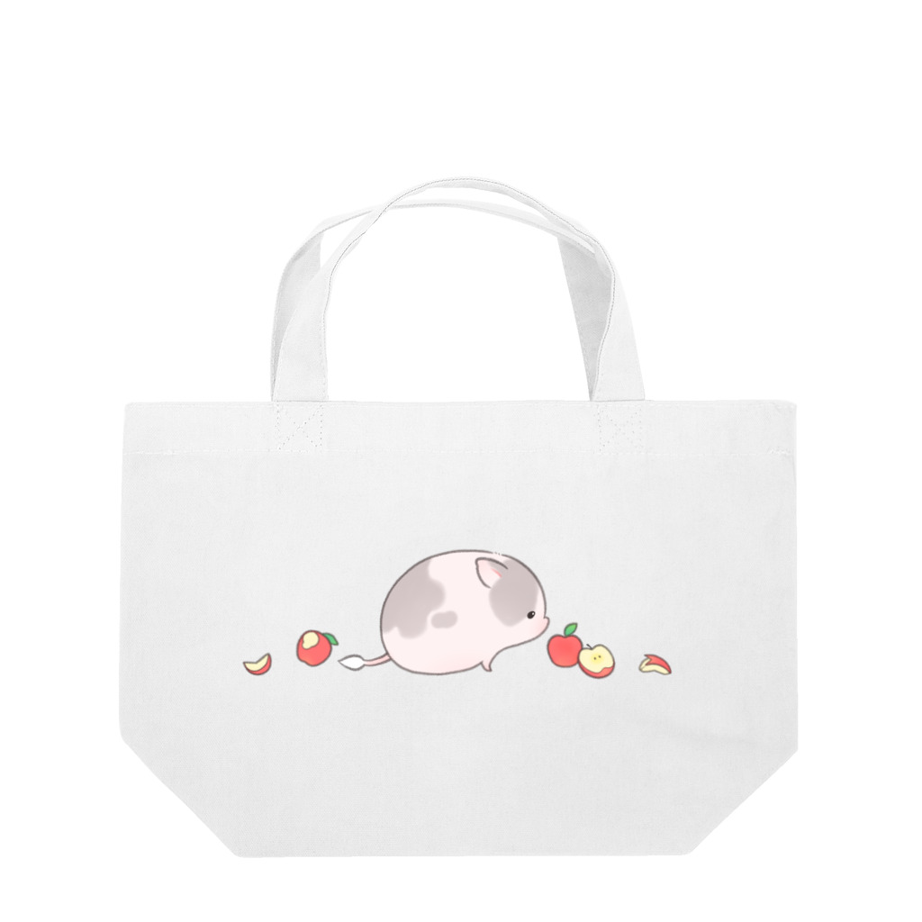 しらたまちゃんSHOPu〜🐽のリンゴとしらたまちゃん ランチトートバッグ