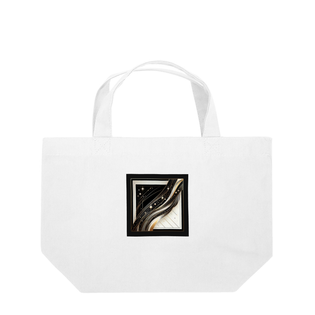 Black_White_Goldの流れ星 Lunch Tote Bag