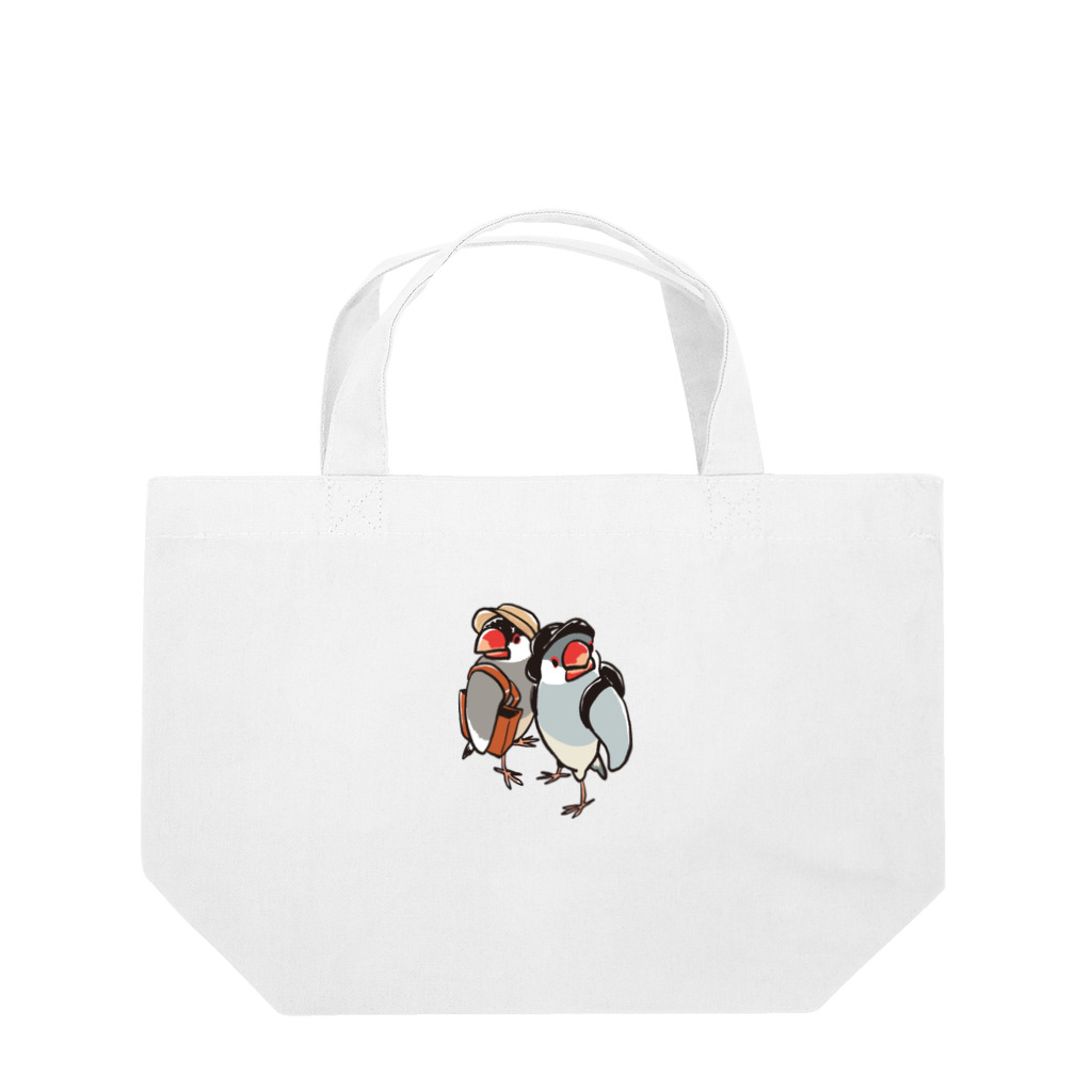 もしもしこちら文鳥の文鳥ちゃん知らない街を探検 Lunch Tote Bag