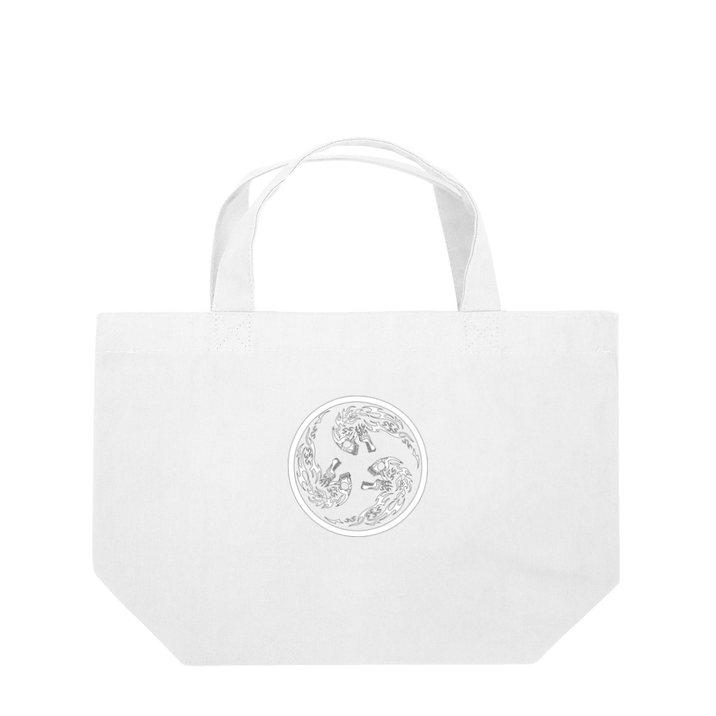 Ａ’ｚｗｏｒｋＳの丸に合わせ三つ髑髏 黒枠白（オリジナル家紋シリーズ） Lunch Tote Bag