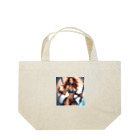 ZZRR12の"猫耳戦士の伝説: 神々の戦い" : "Legend of the Feline-Eared Warrior: Battle of the Gods" Lunch Tote Bag