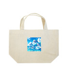 snow-birdの海で遊ぶイルカたちの楽しい風景 Lunch Tote Bag